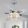 Bella Depot 52" Silver Ceiling Fan with Light and Remote Modern Crystal Ceiling Fan - 2 of 4