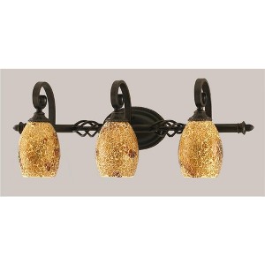 Toltec Lighting Elegante 3 - Light Vanity in  Dark Granite with 5" Gold Fusion Shade - 1 of 1