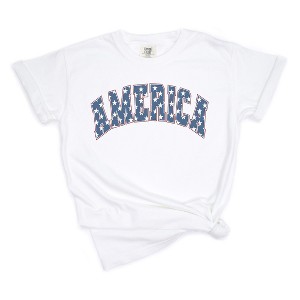 Simply Sage Market Women's Retro America Stars Short Sleeve Garment Dyed Tee - 1 of 2