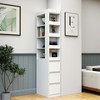 NicBex Tall Corner Bookshelf Multifunctional Bookcase with Display Open Shelves,Books Storage Cabinet Organizer for Office,Bedroom - 2 of 4