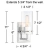Possini Euro Design Metis Modern Wall Light Sconce Chrome Hardwire 5" Fixture Clear Glass Shade for Bedroom Bathroom Vanity Reading Living Room House - 4 of 4