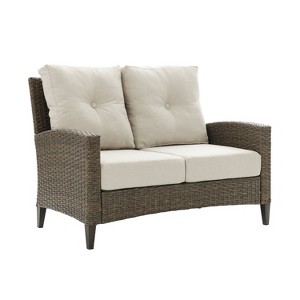 Rockport Outdoor Wicker High Back Loveseat - Crosley - 1 of 4