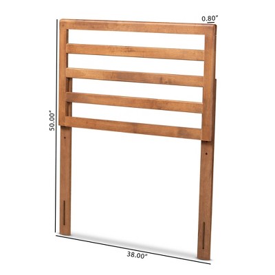 Ash Walnut Wood Twin Size Slatted Headboard