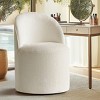 Upholstered Vanity Chair with Casters, Armless Chenille Makeup Chair with Wheels for Bedroom or Dressing Table-Maison Boucle - 2 of 4