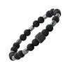 Steeltime Men's black lava, hematite and black ip stainless steel/black crystals charm beaded bracelet. Color Option: Black, White - 2 of 4