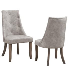 Kings Brand Furniture Elmer Crystal-Tufted Upholstered Fabric Dining Room Chairs, Set of 2 - 1 of 3