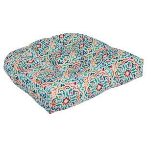 Blazing Needles, 19-inch U-Shaped Spun Polyester Outdoor Tufted Dining Chair Cushion - 1 of 2