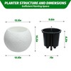 Dia Round Self Watering Pots, Self Watering Pots for Indoor Plants, Plant Pots with Built-in Drainage and Water Level Monitor, for Patio - 3 of 4