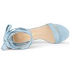 Allegra K Women's Open Toe Block Heel Lace Up Sandals - 4 of 4