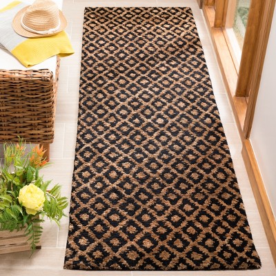 Handmade Black and Gold Wool Bohemian Area Rug