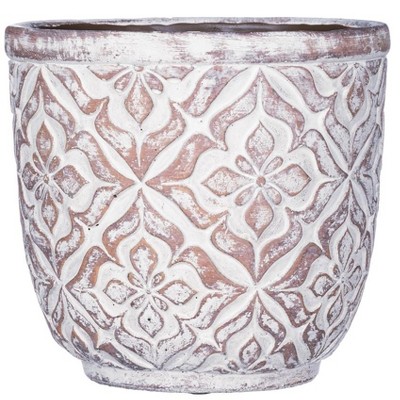 Sullivans Patterned Round Pot 6"H Brown