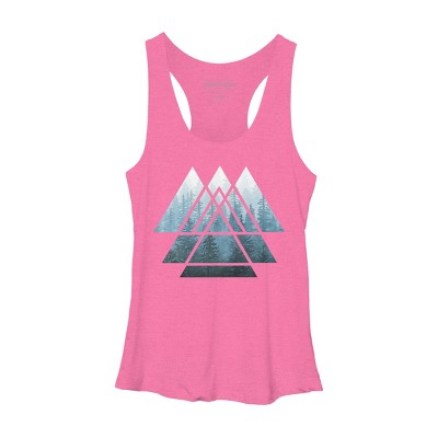 Women's Design By Humans Misty Forest Sacred Geometry By Maryedenoa Racerback Tank Top