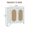 GustoWave Rattan Storage Cabinet with PVC Woven Doors, Wooden Sideboard Buffet with Adjustable Shelf, Wood Coffee Bar Cabinet - 2 of 4