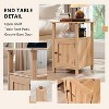 2 PCS Nightstand with Charging Station & Barn Door & Open Shelves，Farmhouse End Table for Bedroom, Living Room - 3 of 4