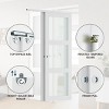 SMARTSTANDARD 78.58 in. Height Tempered 3-Lite Frosted Glass White Wardrobe Sliding Closet Door with Hardware Kit - 3 of 4