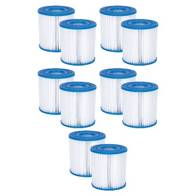 Summer Waves P57100402 Replacement Type I Swimming Pool and Hot Tub Spa Cartridge with Heavy Duty Ultimate Filtration Paper (10 Pack)
