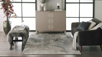 Maxell Ivory Abstract 9'3" x 12'9" Synthetic Round Rug