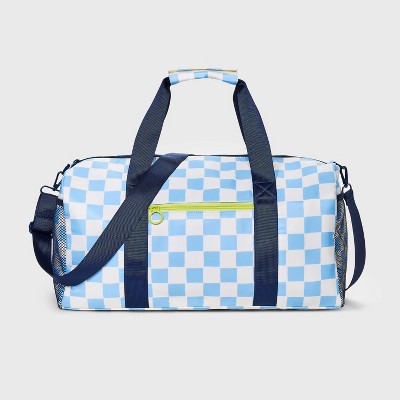 Boys' Checkered Duffel Bag - Cat & Jack™️ Blue/White