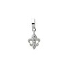 Black Bow Jewelry Sterling Silver and Clear Crystal Fleur De Lis Dangle Bead Charm - 2 of 4