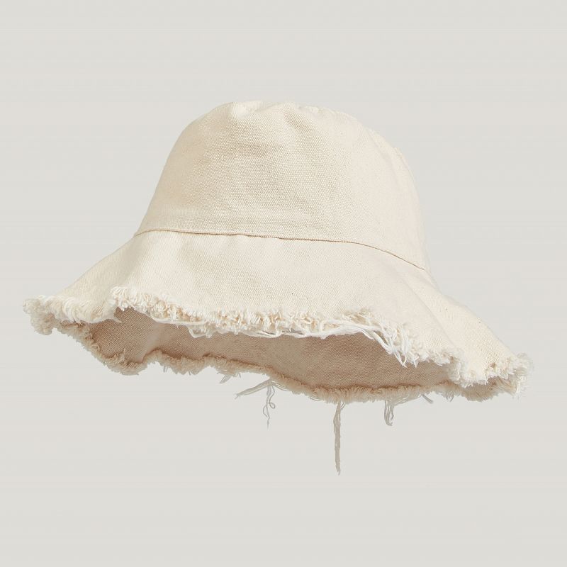 Women's Off-White Cotton Frayed Bucket Hat - Cupshe, 1 of 8