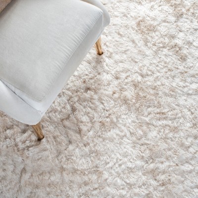 Ivory 3' x 5' Handmade Tufted Shag Area Rug