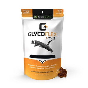 VetriScience GlycoFlex Plus Hip & Joint Support for Cats, Fish Flavor, 30 Bite Sized Chews - 1 of 3