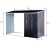 Wood Storage Shed - 98" Galvanized Steel Firewood Rack with Slanted Roof, Outdoor Log Holder & Shelter for Patio/Backyard (Dark Gray) - 3 of 4