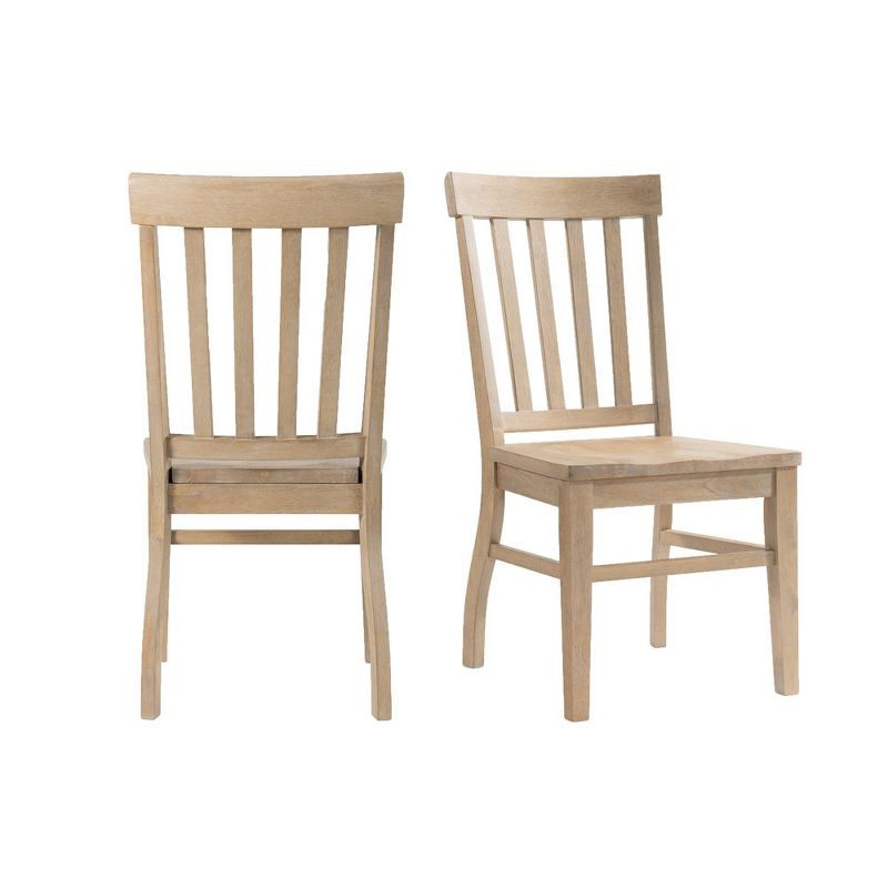 Set of 2 Liam Slat Back Chairs Natural - Picket House Furnishings, 1 of 11