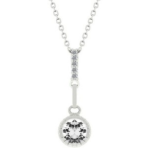 ShineHigh Drop Pendant Necklace – 1.81 Ct Cubic Zirconia in Clear or Lavender with Rhodium-Plated Finish on Adjustable Chain - 1 of 1