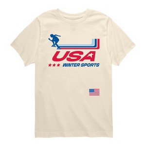Boys' - Instant Message - Usa Winter Sports Oversized Short Sleeve Graphic T-Shirt - 1 of 4