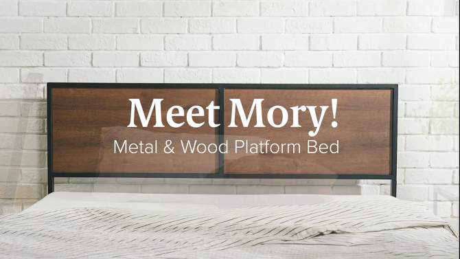 Mory Metal Platform Bed Frame with Split Headboard Brown - ZINUS, 2 of 10, play video
