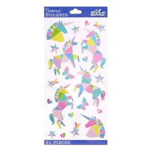 Sticko Themed Stickers - Origami Unicorn, 21pcs - 1 of 2