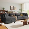 Upholstered Modular Sofa with Removable Storage Ottoman, 2 hidden cup holders, Sectional sofa for Living Room Apartment - 2 of 4