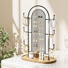 Earring Organizer Stand with 300 Holes & 6 Hooks, Wood Tray Display for Stud Earrings, Necklaces & Bracelets - 2 of 4