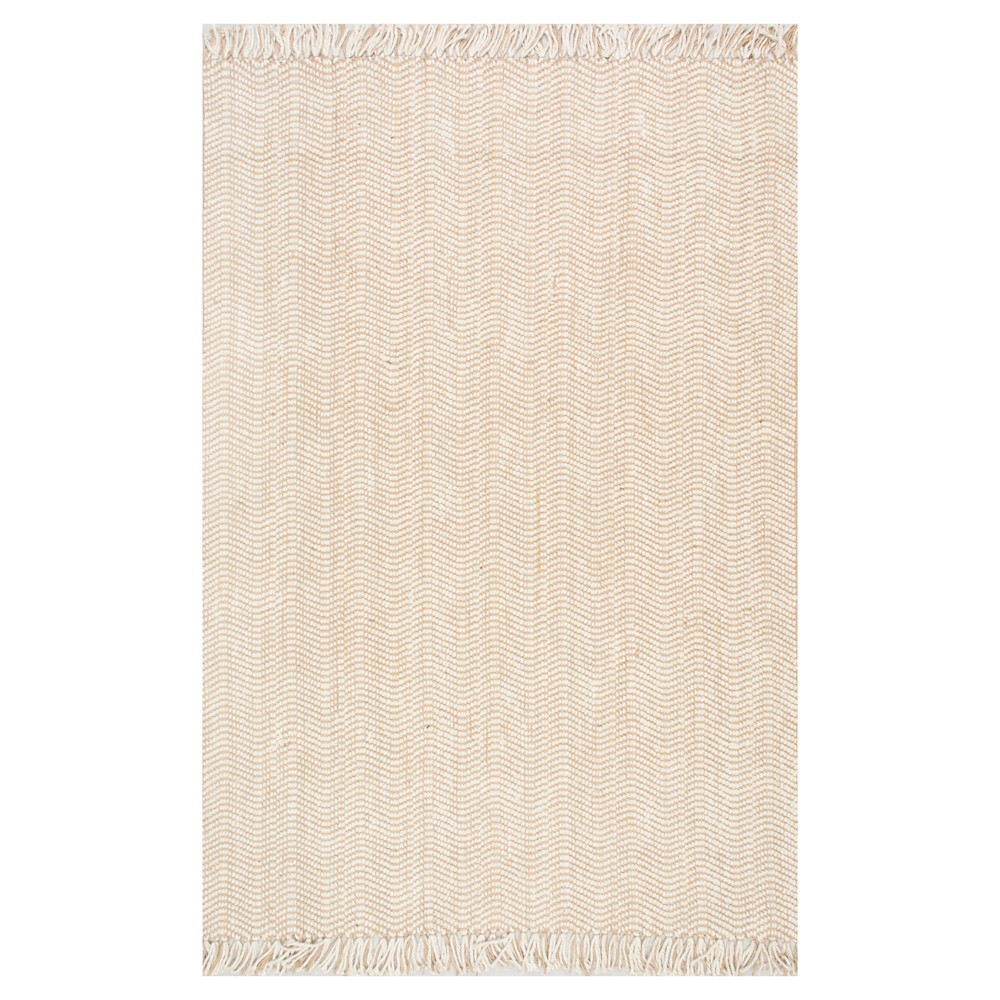 nuLOOM Hand Woven Don Jute with fringe Area Rug - Off-White (7' 6in x 9' 6in)