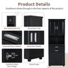 25"W Tall Bathroom Storage Cabinet Kitchen Pantry with Tilt-Out Laundry Hampers, Upper Storage Cabinet and Drawer, White/Black/Gray-ModernLuxe - 4 of 4