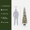 LuxenHome Pre-Lit Flocked Pencil Artificial Christmas Tree with Metal Base - 4 of 4