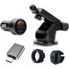 Ultimaxx (Wafr) Wireless Qi Charger Travel / Accessory Kit - Ext Mount with Adapter Rings, USB-C Adapter, Car Power Plug - 2 of 2