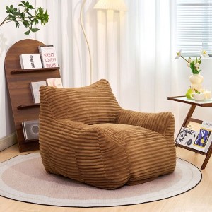 Lyngins Oversized Bean Bag Chair with Armrests, Corduroy Lazy Chair, Ergonomic Accent Chair, Floor Sofa Chair, Cozy Fluffy Single Cloud Mini Couch - 1 of 4