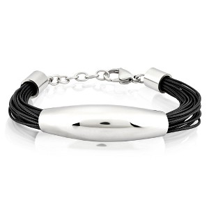 ELYA Women's Polished Elongated Tube Multi-Strand Leatherette Bracelet - 1 of 3