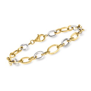 Ross-Simons 14kt 2-Tone Oval-Link Bracelet - 1 of 4