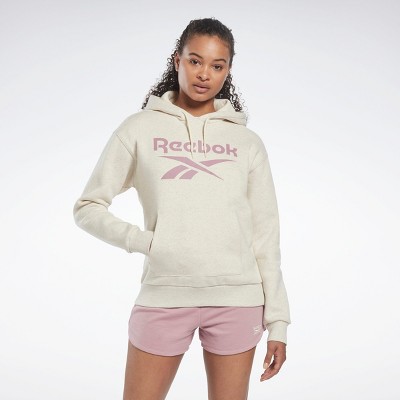 Reebok Identity Logo Fleece Pullover Hoodie Womens  XL Classic White Mel