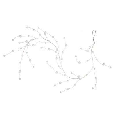 Northlight 10 B/O LED Warm White Pom Pom Garland Christmas Lights - 3.25' Clear Wire
