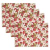 Saro Lifestyle Breezy Juicy Strawberry Placemat (Set of 4), 14"x20", Multicolored - 3 of 4