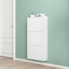 Vynxaria White Wall-Mount Shoe Organizer with 3 Flip Drawers for Entryway - 3 of 4