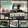 ELJGET 4-Burner 49200 BTU Propane Gas Grill & Griddle Combo BBQ Grill with Lid & Pizza Oven Black - 3 of 4