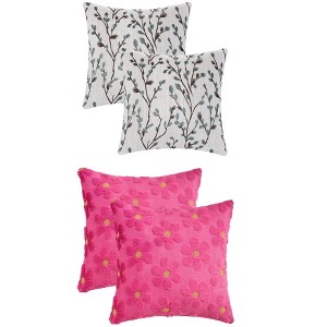 REGALWOVEN 4 Pcs Floral Pattern Soft Comfort Throw Pillow Covers 18" x 18" - 1 of 4