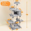 Yaheetech 59"H 4-Level Plush Cat Tree with Condos - Light Gray - 3 of 4