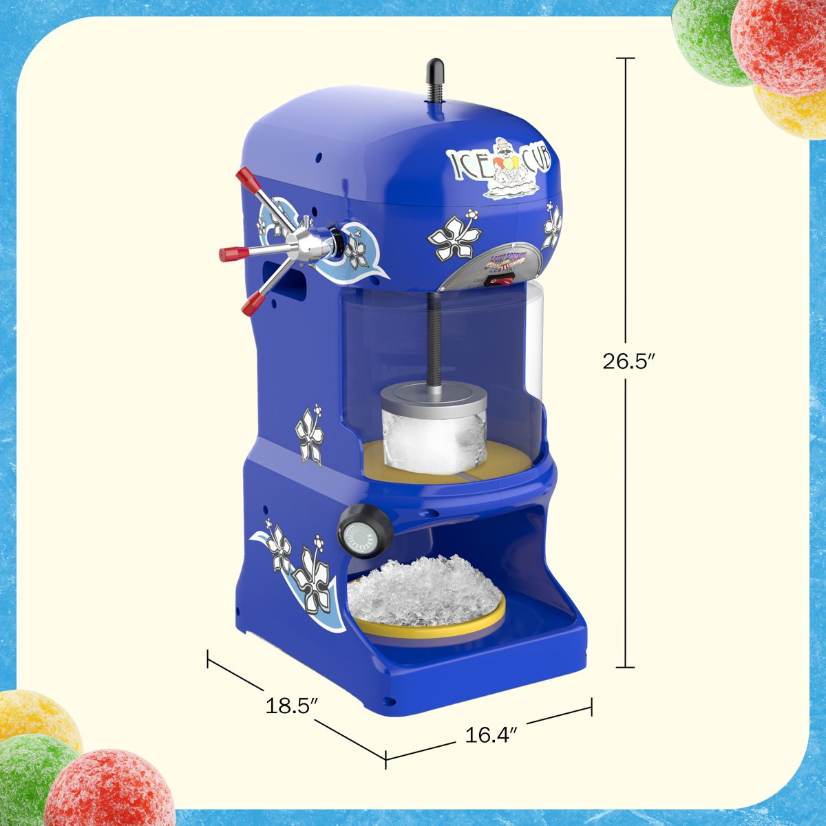 Great Northern Popcorn Shaved Ice Machine - Blue - thumbnail 6