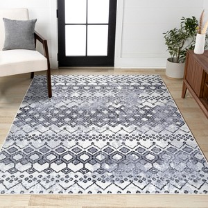 JONATHAN Y Azmar Moroccan Geometric Distressed Area Rug - 1 of 4